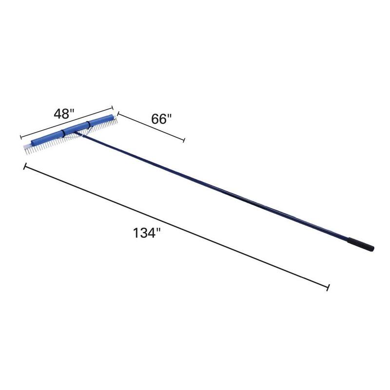Extreme Max 48 in. Floating Weed Lake Rake with 11 ft. Extension Handle and 50 ft. Rope - 3005.4254
