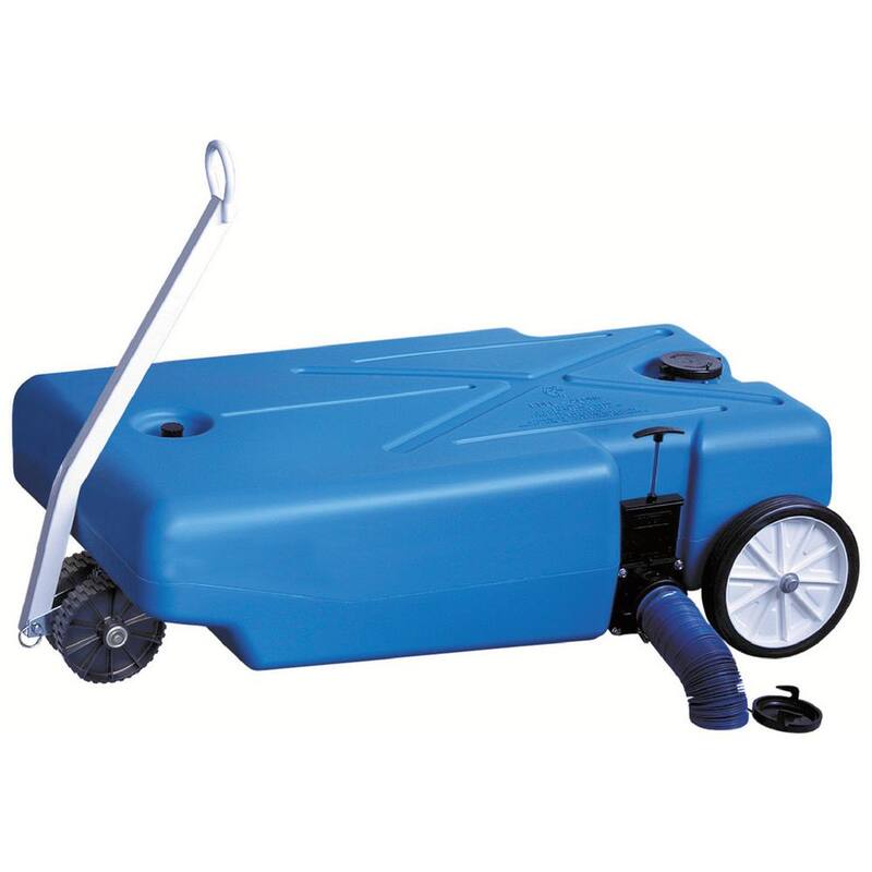 Barker 25 Gal. Pneumatic 4-Wheeler Polyethylene Tote-Along RV Waste Tank With 3 in. Waste Valve - 25895