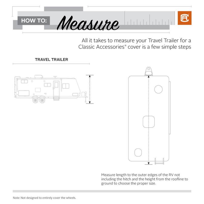 Classic Accessories Over Drive PermaPRO Travel Trailer Cover, Fits 22 ft. - 24 ft. RVs - 80-136-161001-00