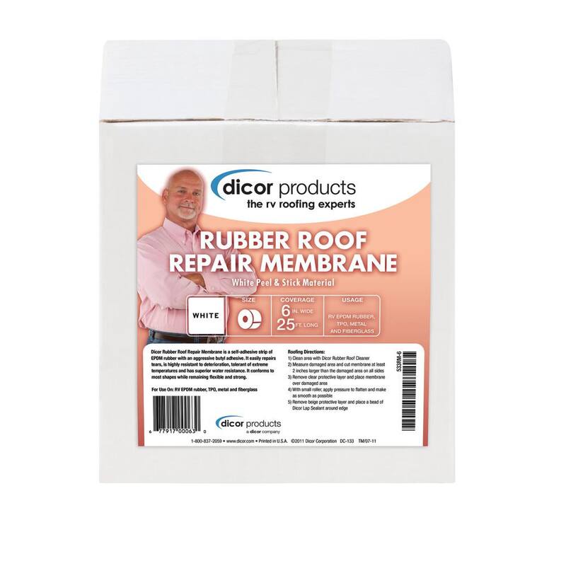 Dicor EPDM Rubber Roof Repair Membrane - 6 in. x 25 ft. Roll - 533RM-6