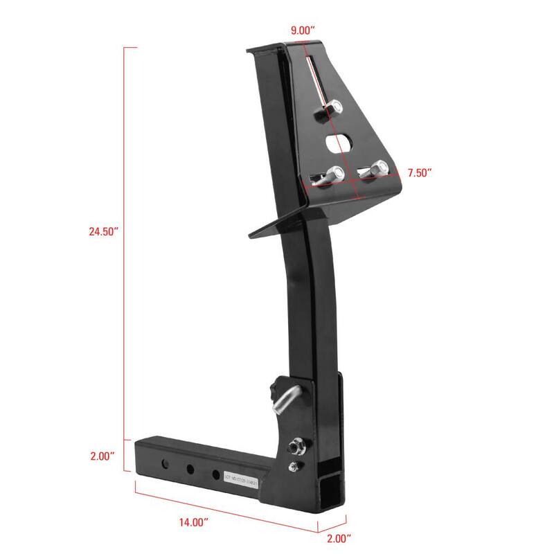 Extreme Max Pivoting Fold Down Hitch Mount Spare Tire Carrier for 2 in. Receivers - 5001.5831
