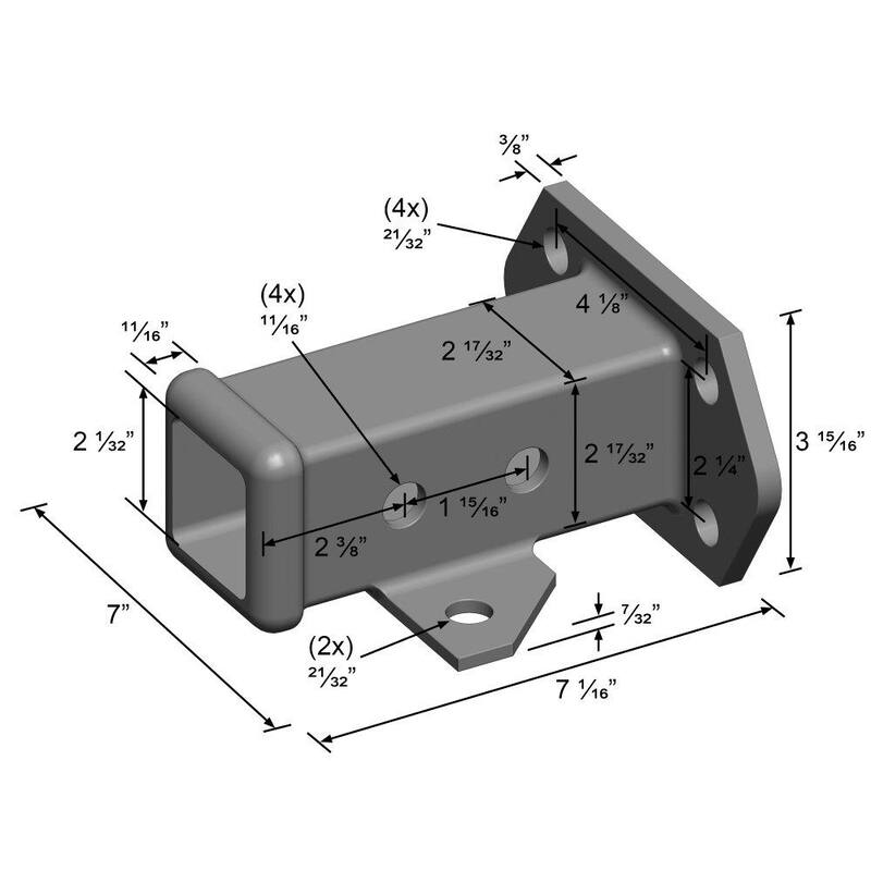 Quick Products Bolt-On Receiver Tube - 2 in., Black - QP-HS5839