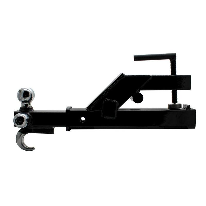 Extreme Max Clamp-On Tractor Bucket Receiver Adapter and Tri-Ball Hitch with Tow Hook - 5001.1376