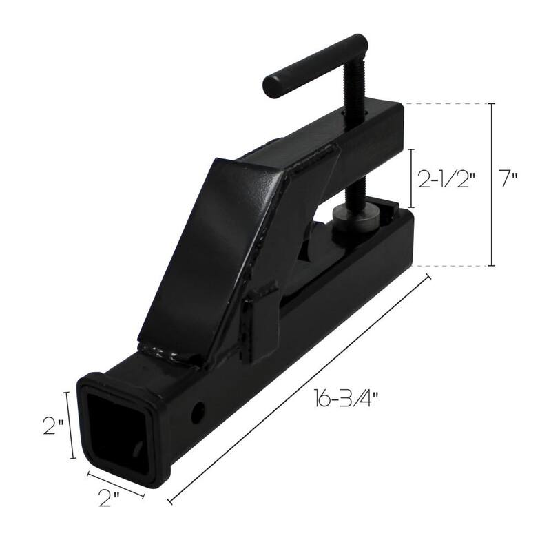 Extreme Max Clamp-On Tractor Bucket Receiver Adapter and Tri-Ball Hitch with Tow Hook - 5001.1376