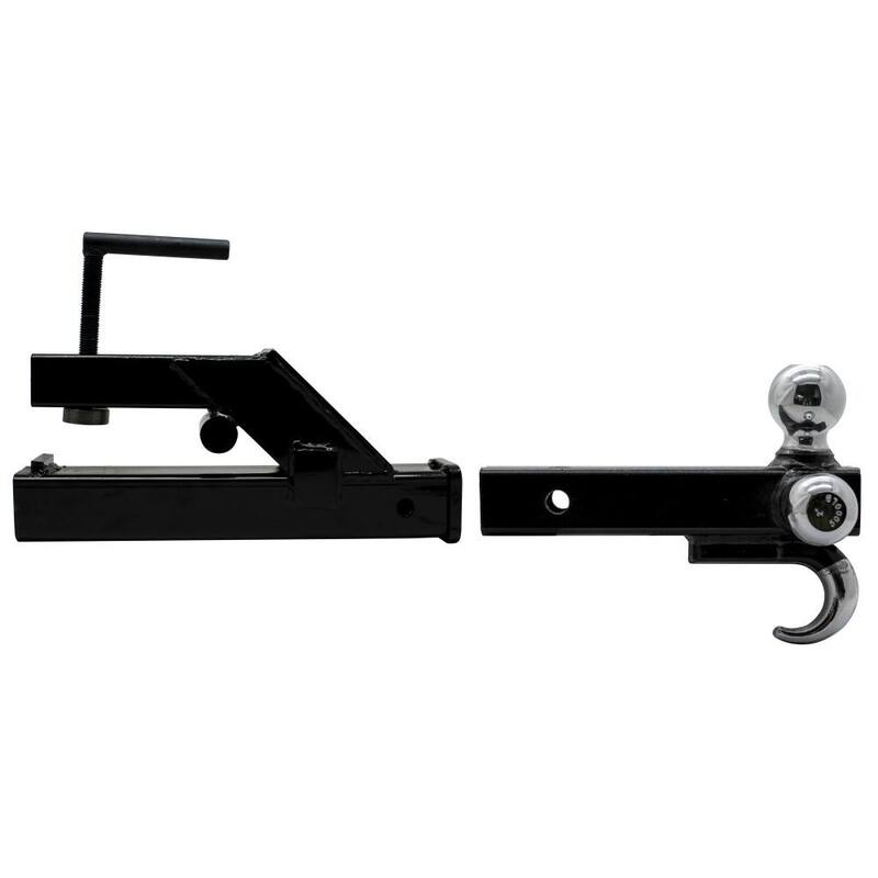 Extreme Max Clamp-On Tractor Bucket Receiver Adapter and Tri-Ball Hitch with Tow Hook - 5001.1376