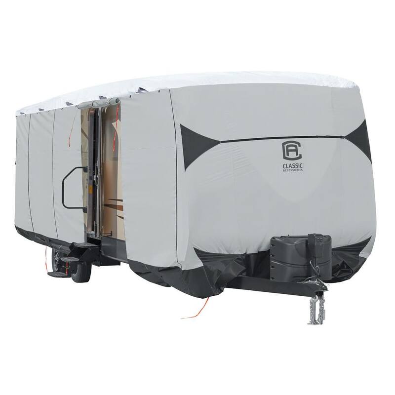 Classic Accessories Skyshield 366 in. L x 102 in. W x 104 in. H Travel Trailer RV Cover - 80-387-101801-EX