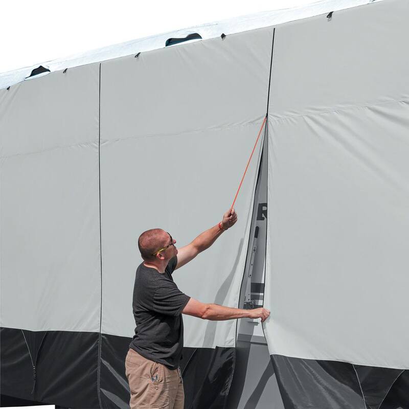 Classic Accessories Skyshield 366 in. L x 102 in. W x 104 in. H Travel Trailer RV Cover - 80-387-101801-EX