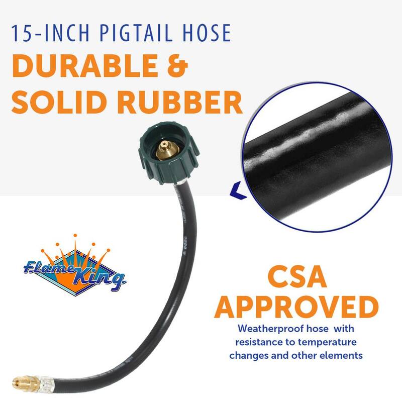 Flame King 15 in. RV Pigtail Propane Hose Connector - E15INPT