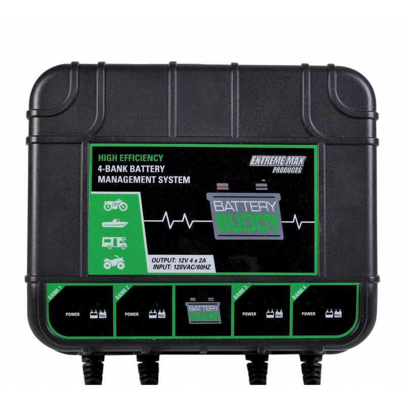 Extreme Max Battery Buddy 4-Bank Battery Charger/Maintainer - 1229.4023
