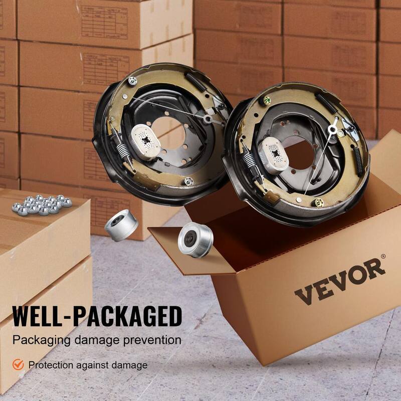VEVOR Electric Trailer Brake Assembly, 12 in. x 2 in., 1 Pair Self-Adjusting Electric Brakes Kit for 7000 lbs. Axle - TCDZCC122YCZVSC8LV9-730