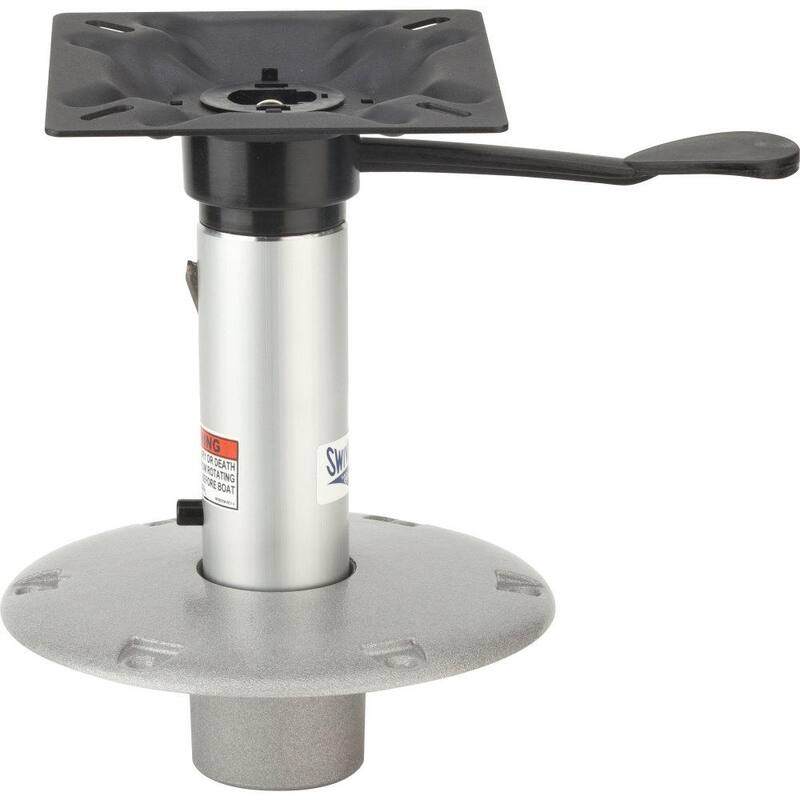 Attwood Swivl-Eze 238 Pedestal Kit with 13 in. Post, 9 in. Base and Seat Mount - Satin Finish - 23813-7
