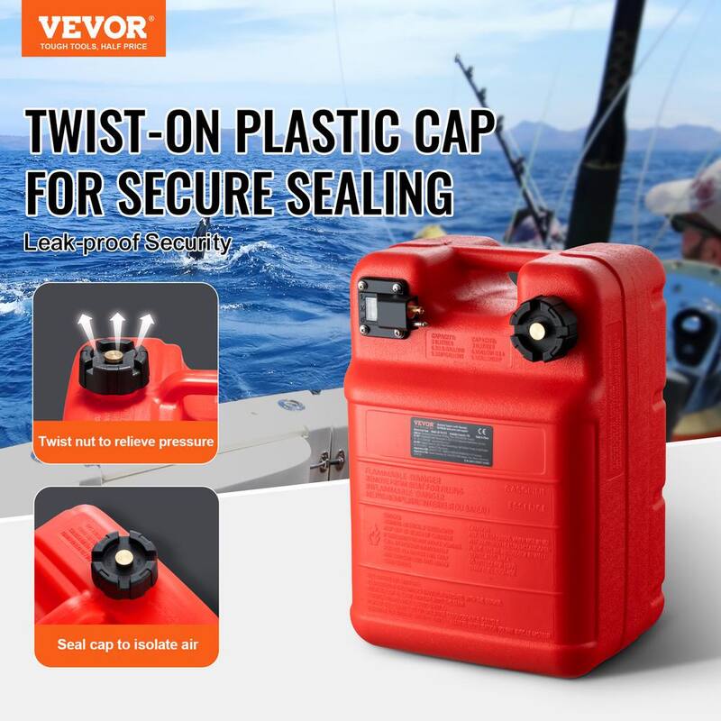 VEVOR Marine Fuel Tank, 6.34 gal., Portable Boat Fuel Gas Tank for Outboard Engine Boats, Outboard Marine Boat Fuel Tank - CYCYXLS6GAL0N38MBV0-802