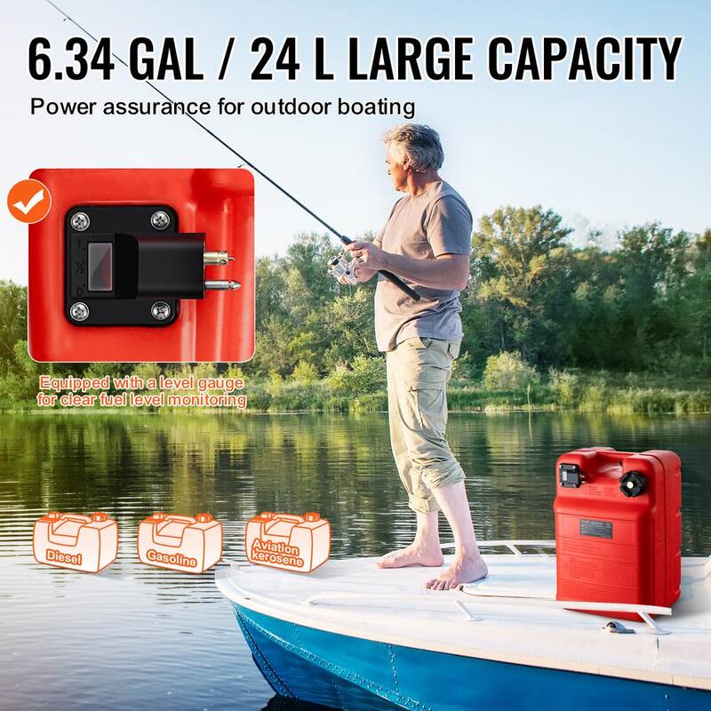 VEVOR Marine Fuel Tank, 6.34 gal., Portable Boat Fuel Gas Tank for Outboard Engine Boats, Outboard Marine Boat Fuel Tank - CYCYXLS6GAL0N38MBV0-802