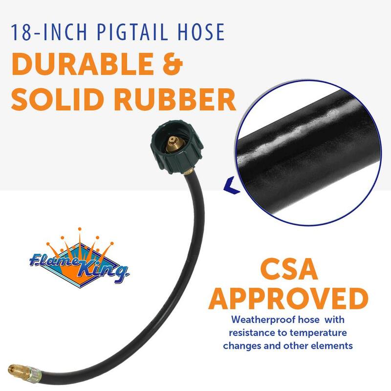Flame King 18 in. RV Pigtail Propane Hose Connector - E18INPT