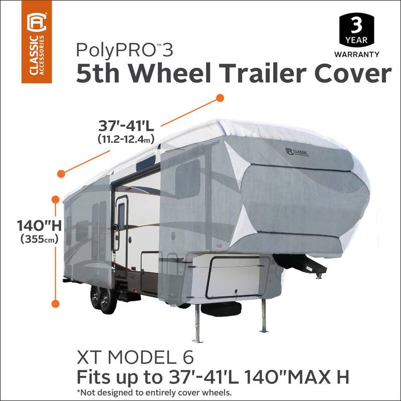 Classic Accessories PolyPro3 498 in. L x 102 in. W x 126 in. H 5th Wheel Cover - 75063