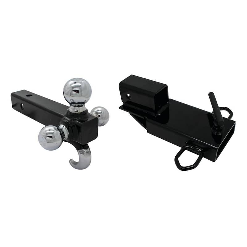 Extreme Max Clamp-On Forklift Hitch 2 in. Receiver with Tri-Ball Hitch and Tow Hook - 5001.1389
