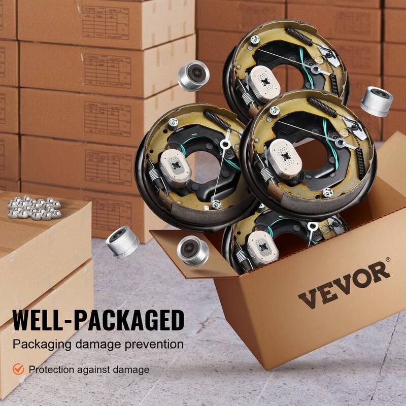 VEVOR Electric Trailer Brake Assembly, 10 in. x 2-1/4 in., 2 Pairs Self-Adjusting Electric Brakes Kit for 3500 lbs Axle - TCDZCC10225YG9THSV9-730