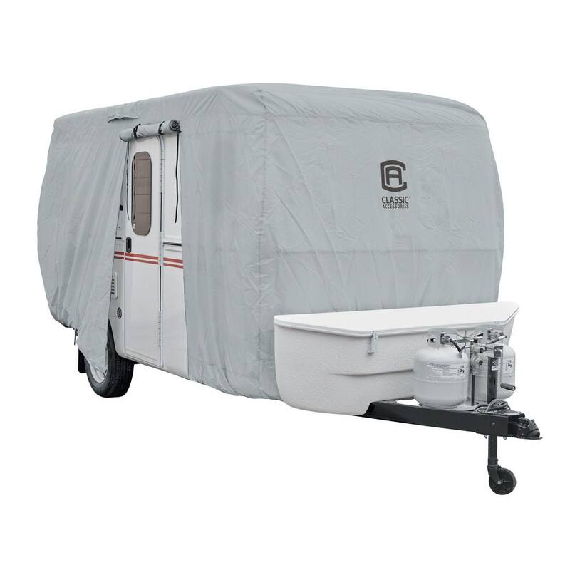 Classic Accessories Over Drive PermaPRO Molded Fiberglass Travel Trailer Cover, Fits up to 10 ft. 1 in.-13 ft. long RVs - 80-408-151001-RT