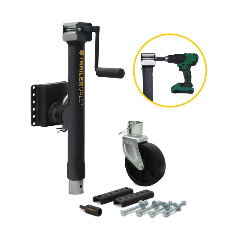 Trailer Valet TVJX5S-MW 5000 lbs. Side Mount Drill Jack With Wheel - TVJX5S-MW