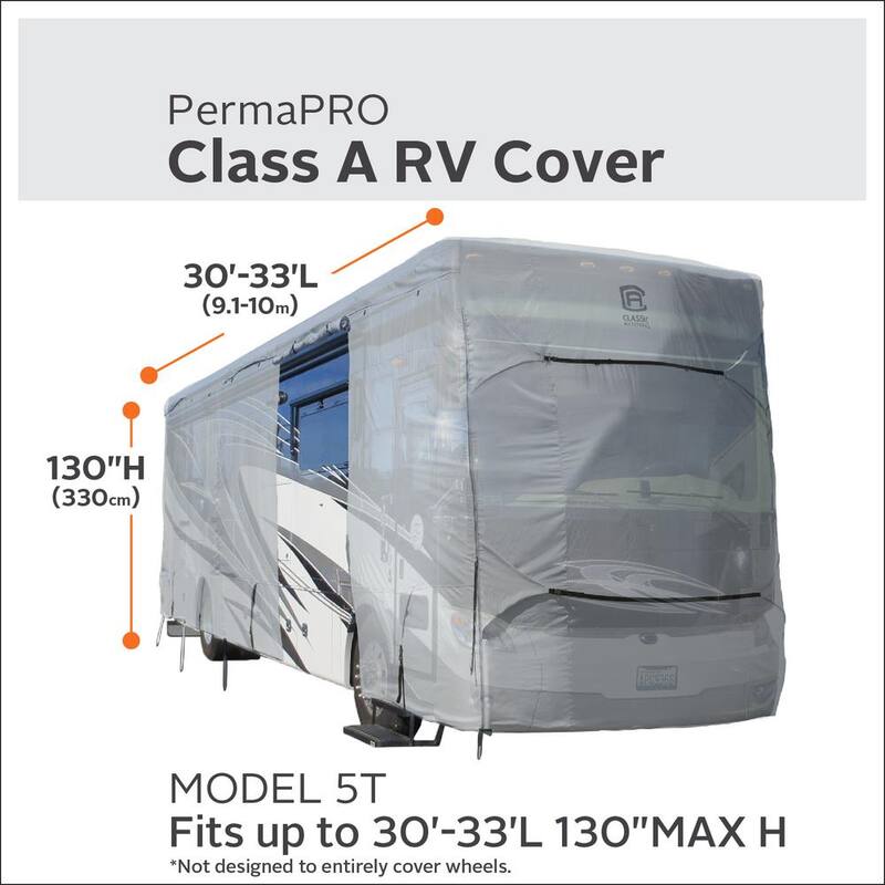 Classic Accessories PermaPRO 408 in. L x 105 in. W x 116 in. H Deluxe Class A RV Cover - 80-330-181001-RT