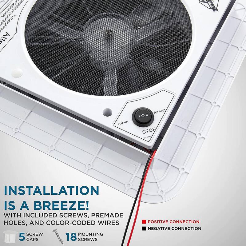 HIKE CREW 11 in. Manual RV Roof Vent Fan with Reversible Airflow Button - HCRVF11S