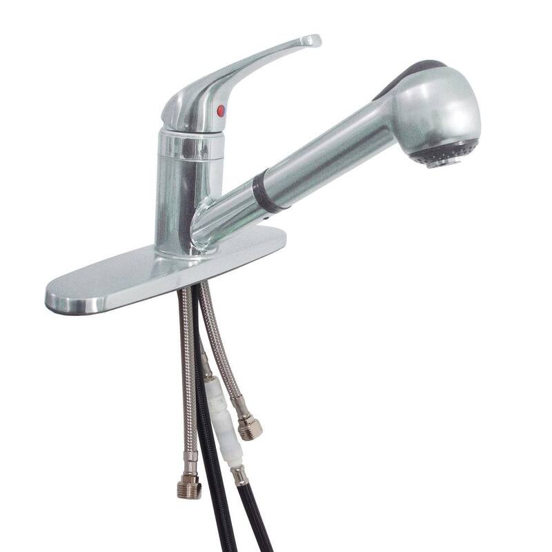 American Brass RV Metal Pullout Faucet with Single Lever Handle 8 in. - Chrome - SL1000-A