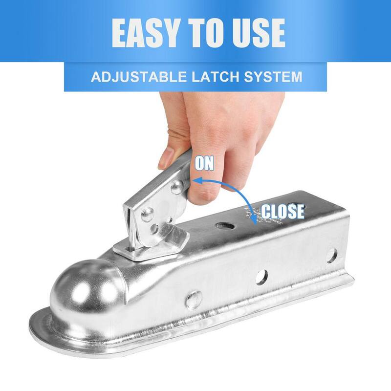 Big Red Straight Trailer Tongue Coupler for 2 in. Channel and 2 in. Hitch Ball, Durable Finish, 3,500 lbs. Capacity - ATRHCL004R