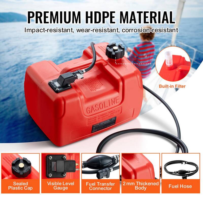 VEVOR Marine Fuel Tank, 3.17 Gal., Portable Boat Fuel Gas Tank for Outboard Engine Boats, Outboard Marine Boat Fuel Tank - CYCYXWS3GAL0FPMRNV0-802