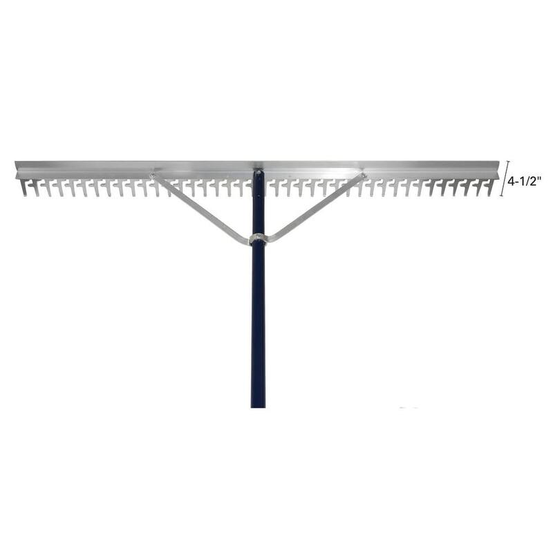 Extreme Max 48 in. Commercial-Grade Screening Rake for Beach and Lawn Care with 66 in. Handle - 3005.4236