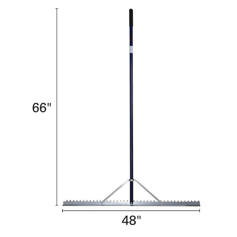 Extreme Max 48 in. Commercial-Grade Screening Rake for Beach and Lawn Care with 66 in. Handle - 3005.4236