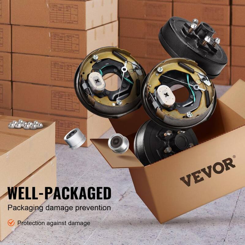 VEVOR Trailer Hub Drum Kits 5 on 4.5 in. B.C. with 10 in. x 2.25 in. Electric Brakes, Self-Adjusting Trailer Brake Assembly - TCDZCC10225YXT7IHV9-730