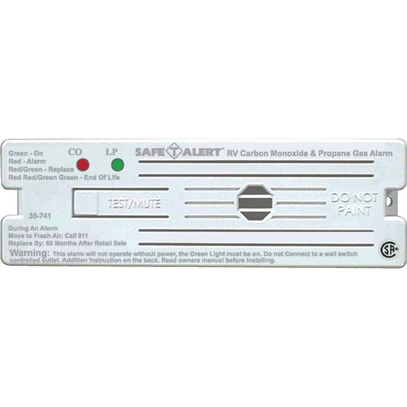 MTI Industries 35 Series 12-Volt Safe-T-Alert Surface Mount RV Dual Carbon Monoxide/Propane Alarm in White - 35-741-WT
