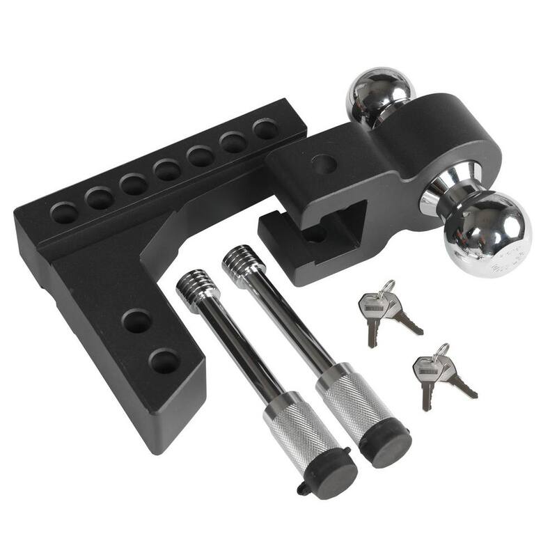 Big Red Adjustable Trailer Towing Hitch and Ball Mount: Fit 2 in. and 2.3 in. Ball Receivers, 6 in. Drop and Rise 10,000 lbs. - ATRFH0086R