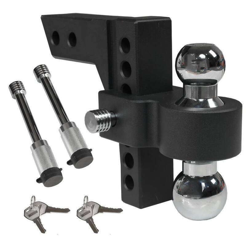 Big Red Adjustable Trailer Towing Hitch and Ball Mount: Fit 2 in. and 2.3 in. Ball Receivers, 6 in. Drop and Rise 10,000 lbs. - ATRFH0086R