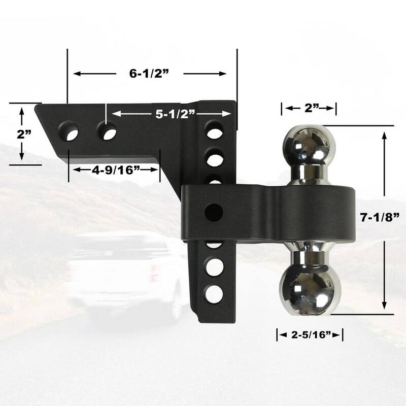 Big Red Adjustable Trailer Towing Hitch and Ball Mount: Fit 2 in. and 2.3 in. Ball Receivers, 6 in. Drop and Rise 10,000 lbs. - ATRFH0086R