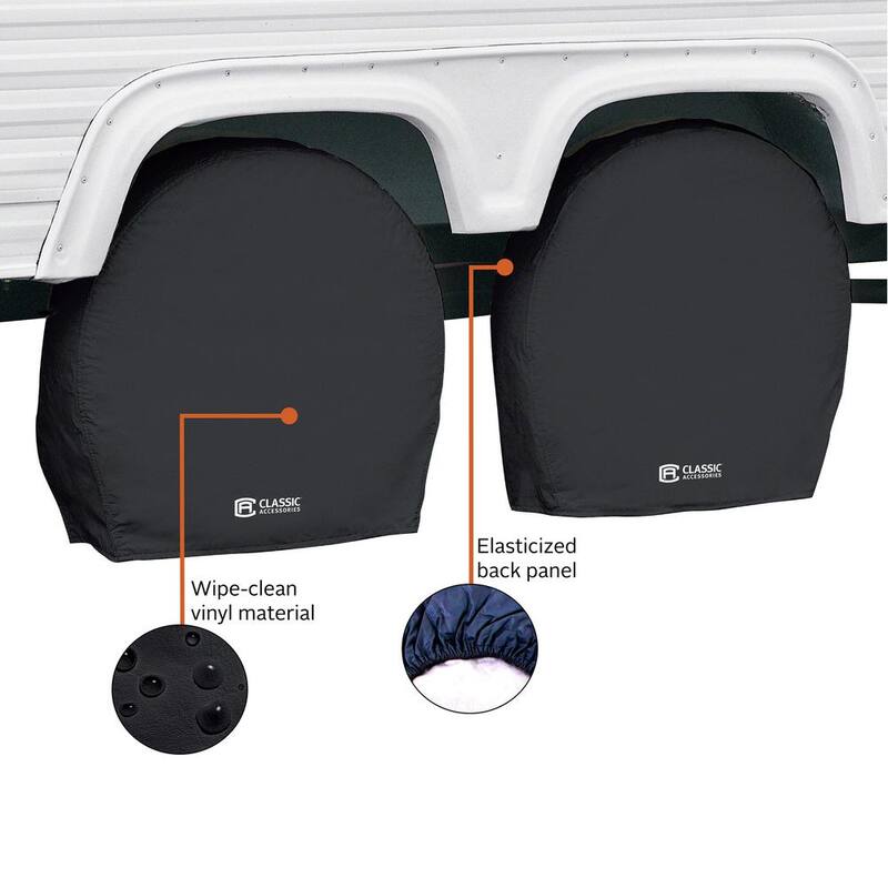Classic Accessories Black RV Wheel Cover, 27" - 30" Diameter, 8.75" Tire width - 80-238-160402-00