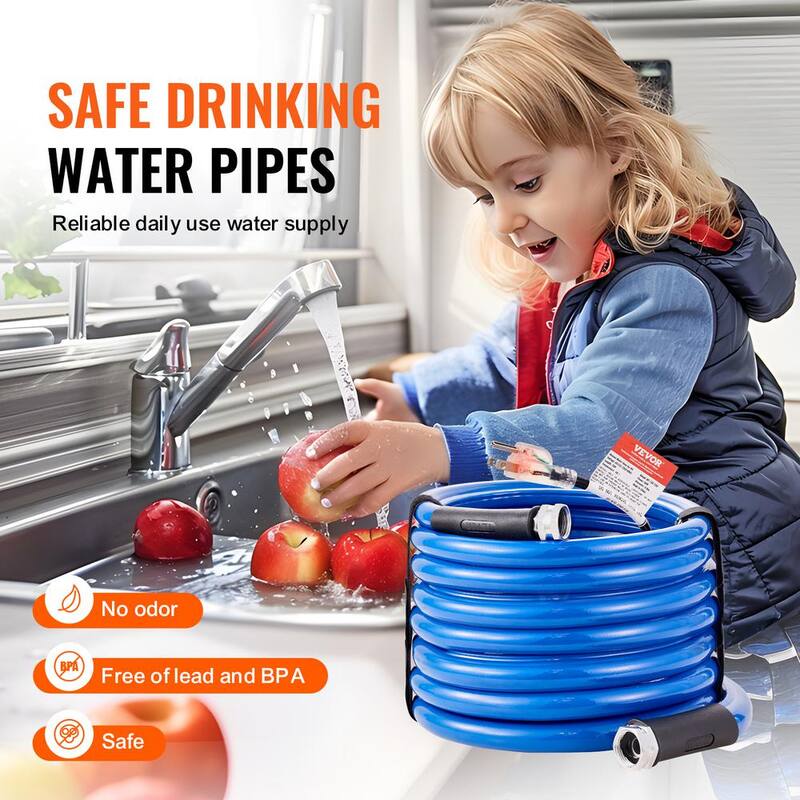 VEVOR Heated Drinking Water Hose Antifreeze to -45°F, 30ft. Heated Water Hose for RV, Automatic Self-regulating, 5/8in. - GHKJRSG30YC0BXYABV1-0920