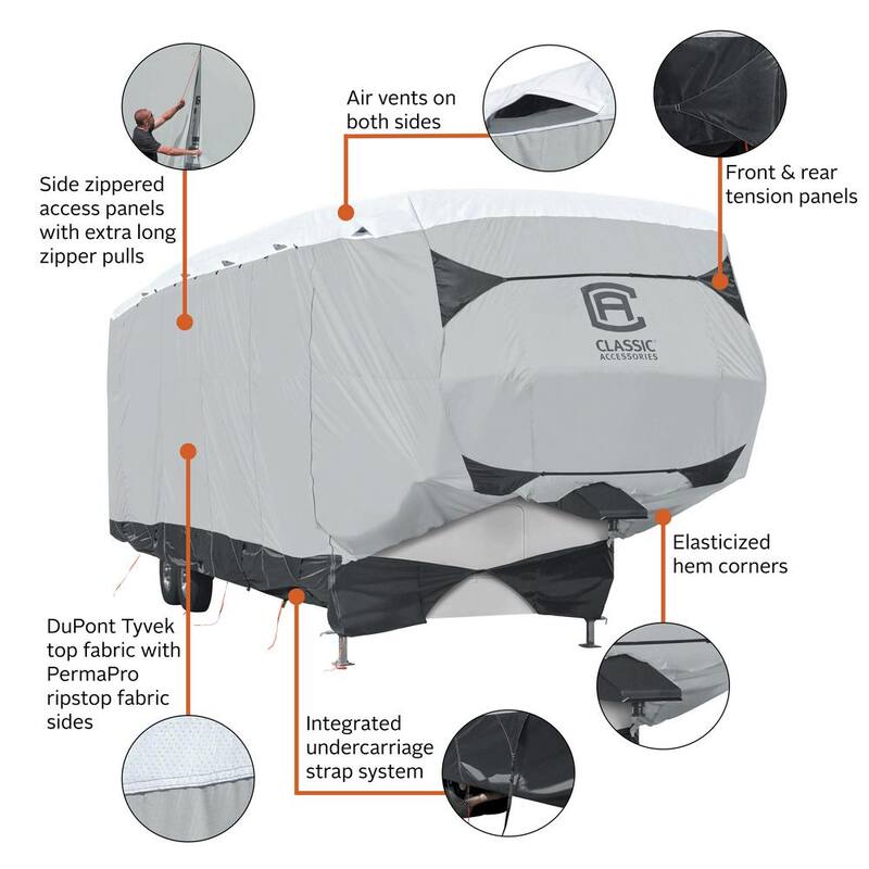 Classic Accessories Skyshield 450 in. L x 105 in. W x 121 in. H 5th Wheel Cover - 80-365-101801-EX