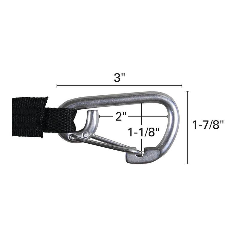 Extreme Max BoatTector High-Strength Line Snubber and Storage Bungee, Value 2-Pack - 12 in. with Medium Hooks, Black - 3006.2879