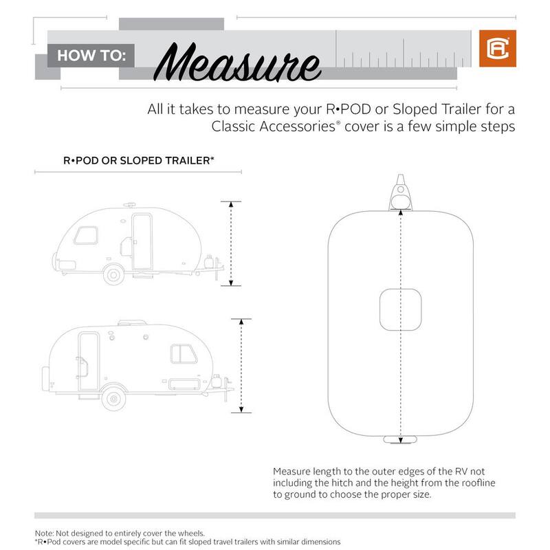 Classic Accessories SkyShield 194 in. L x 78 in. W x 93 in. H R-Pod RV Cover - 80-473-153101-EX