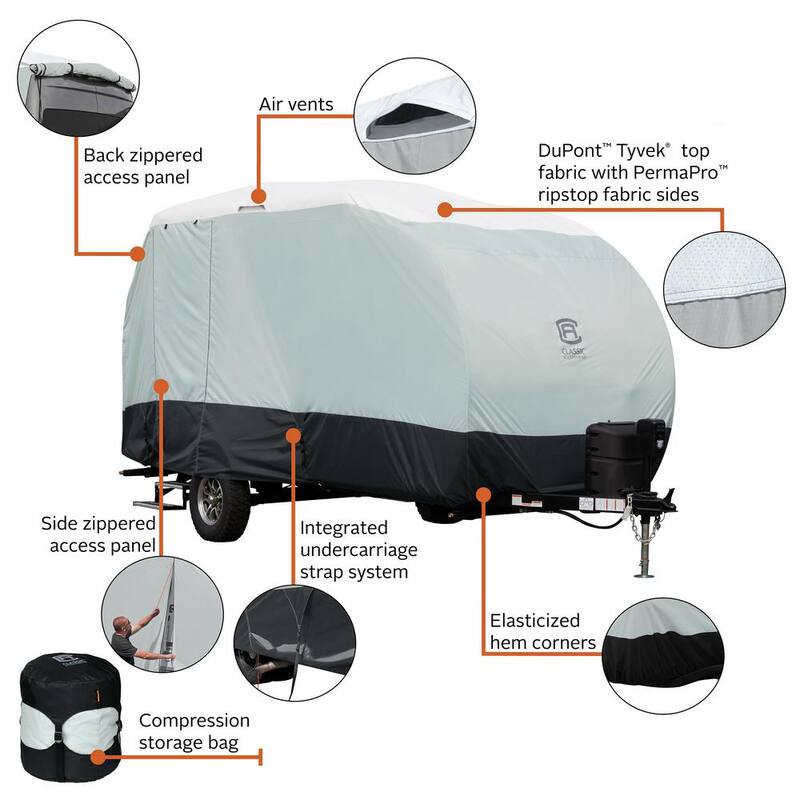 Classic Accessories SkyShield 194 in. L x 78 in. W x 93 in. H R-Pod RV Cover - 80-473-153101-EX