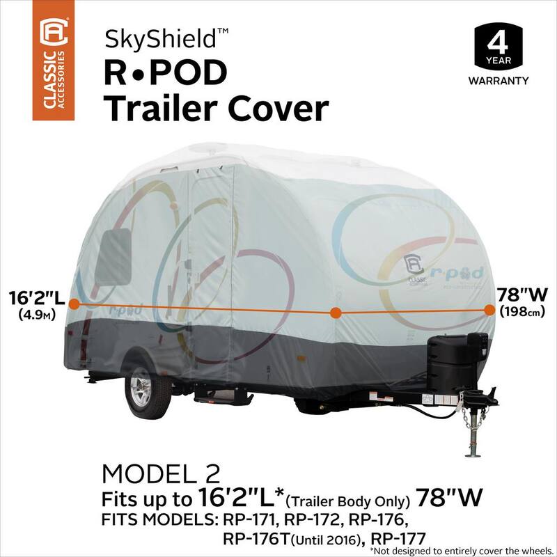 Classic Accessories SkyShield 194 in. L x 78 in. W x 93 in. H R-Pod RV Cover - 80-473-153101-EX