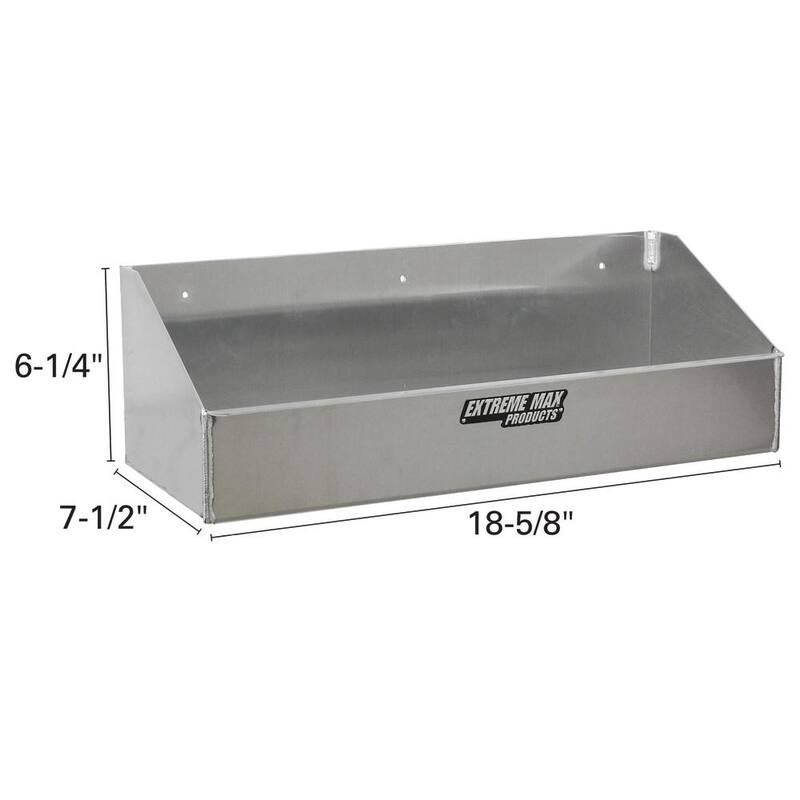 Extreme Max Aluminum Liquids Storage Shelf Organizer for Enclosed Trailer - Holds Four 1-Quart (32 oz.) Bottles - 5001.6041