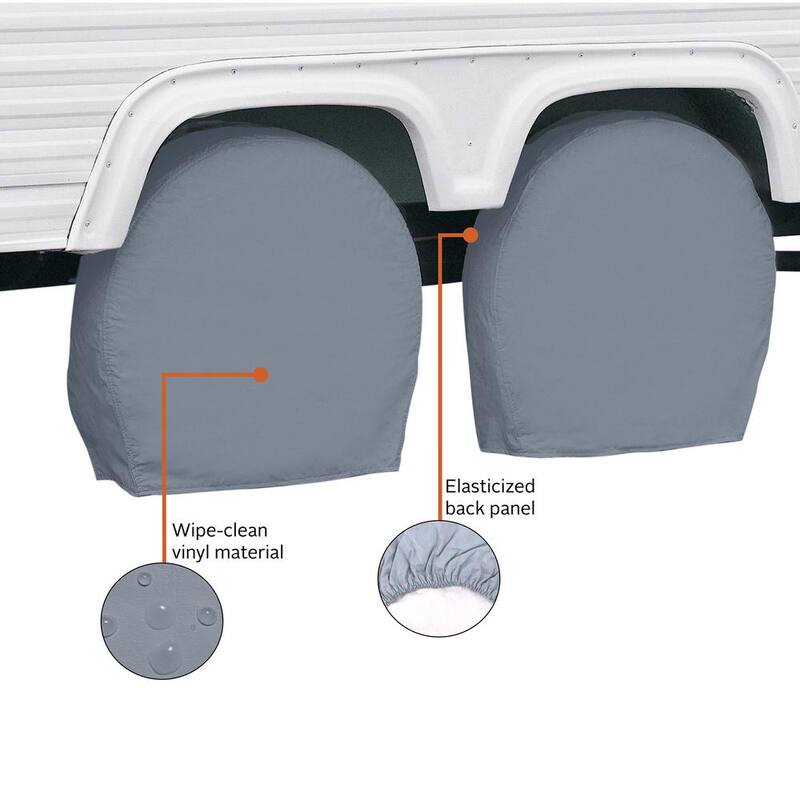 Classic Accessories Grey RV Wheel Covers, 24" - 27" Diameter, 8.5" Tire Width - 80-083-151001-00