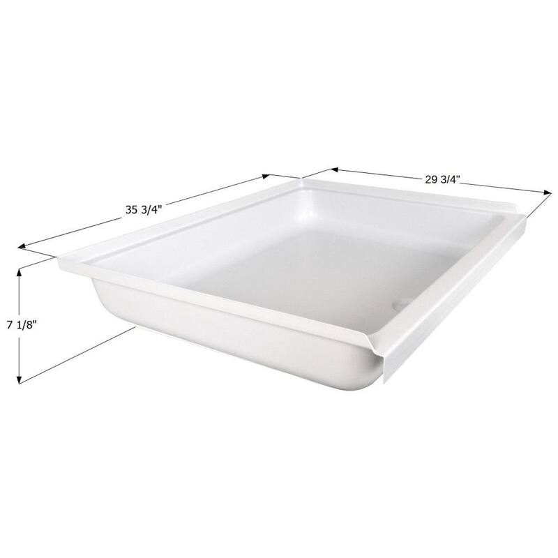 ICON Shower Pan Assembly SP3036-PW, Center Drain - 15460