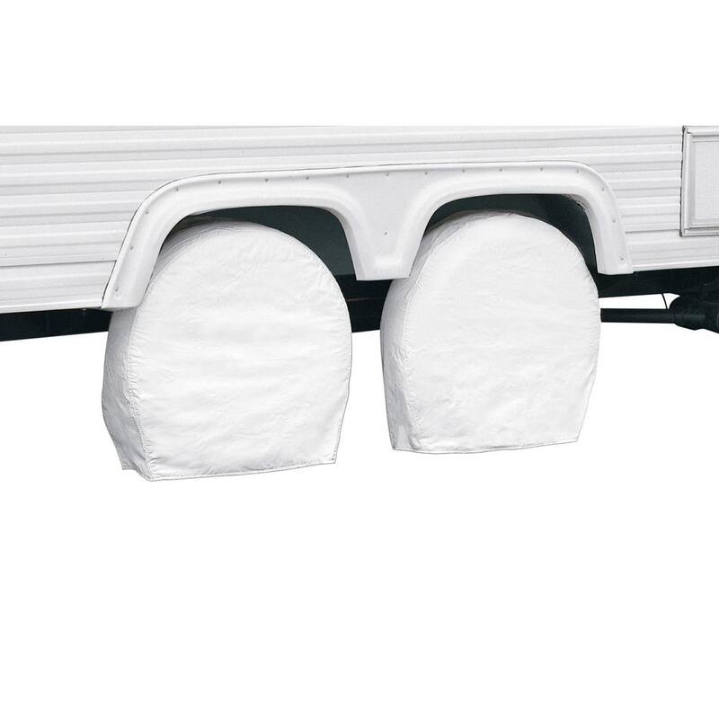 Classic Accessories White RV Wheel Cover, 27" - 30" Diameter, 8.75" Tire Width - 76250