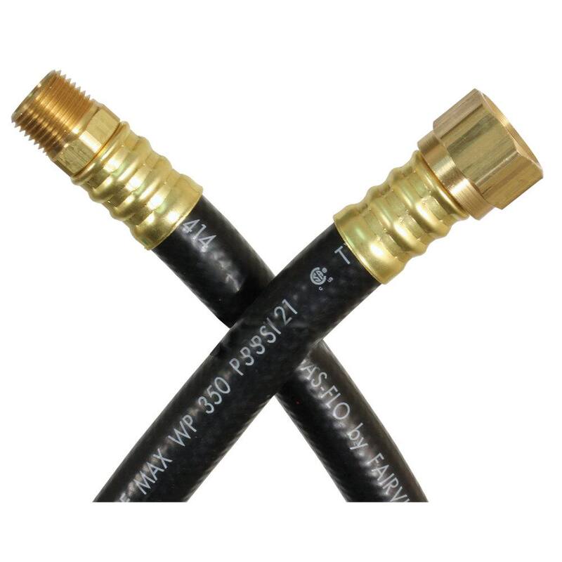 JR Products 3/8 in. LP OEM Supply Hose - 48 in. , 1/2 in. Female SAE Ends x 3/8 in. MPT - 07-31465