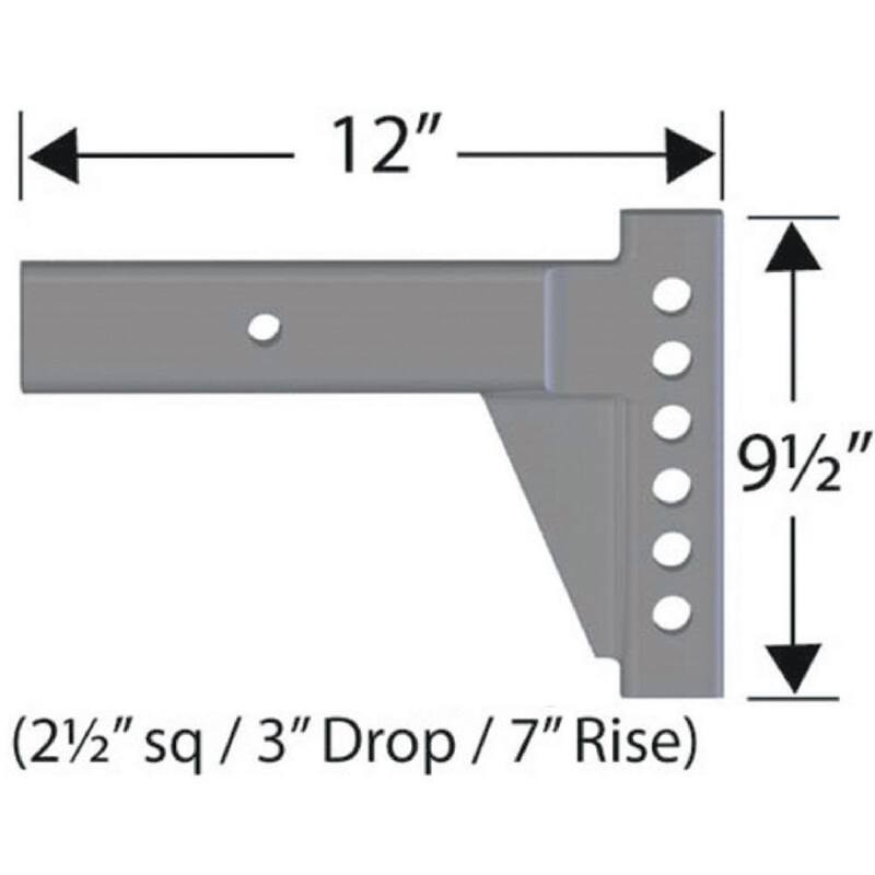 Unbranded 2.5 in. Equalizer Hitch Shank Adjustable Hitch Shank for 2-1/2 in. Receiver (12 in. Length, 7 in. Rise) - 90024125