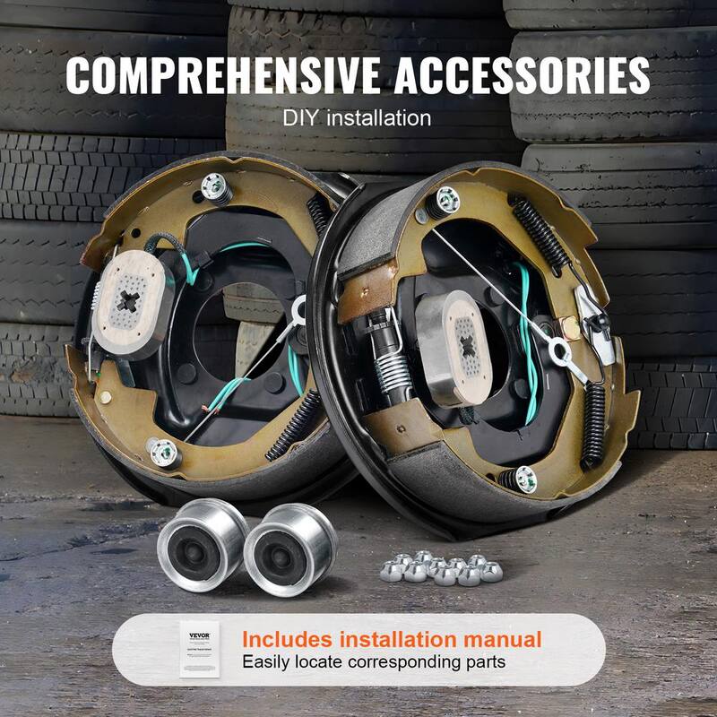 VEVOR Electric Trailer Brake Assembly, 10 in. x 2.25 in., 1 Pair Self-Adjusting Electric Brakes Kit for 3500 lbs. Axle - TCDZCC10225YO1TKFV9-730