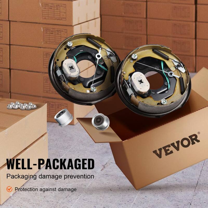 VEVOR Electric Trailer Brake Assembly, 10 in. x 2.25 in., 1 Pair Self-Adjusting Electric Brakes Kit for 3500 lbs. Axle - TCDZCC10225YO1TKFV9-730